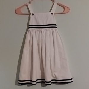 Girls White Navy/Sailors Dress